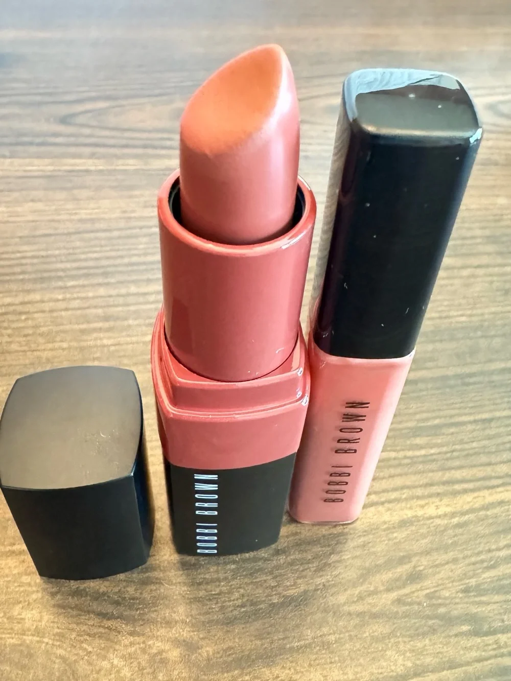Bobbi Brown Lipstick and Liquid Lip in Muted Rose